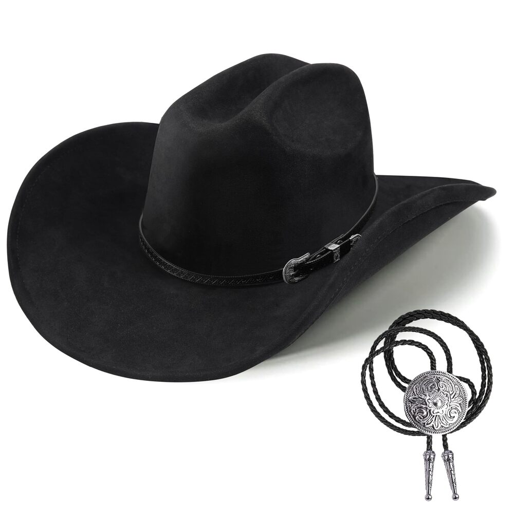9234 Classic Western Suede Cowboy Hat 's ,Wide Brim Felt Fedora Cowgirl